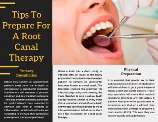 Tips To Prepare For A Root Canal Therapy