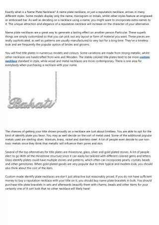 exactly what is a name plate necklace a name