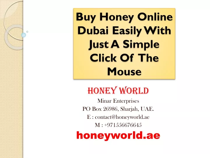 buy honey online dubai easily with just a simple click of the mouse