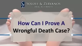 how can i prove a wrongful death case