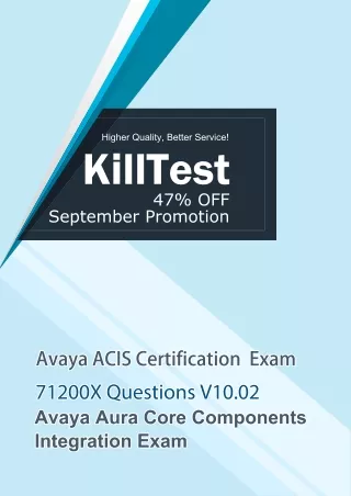 Valid Avaya 71200X Exam Questions V10.02 Killtest