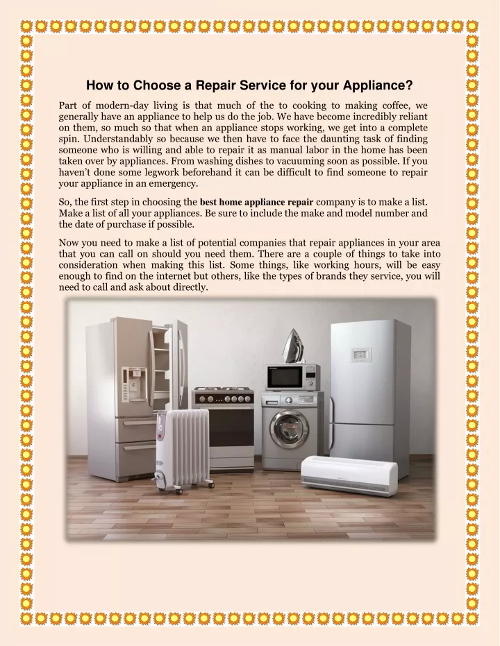 how to choose a repair service for your appliance