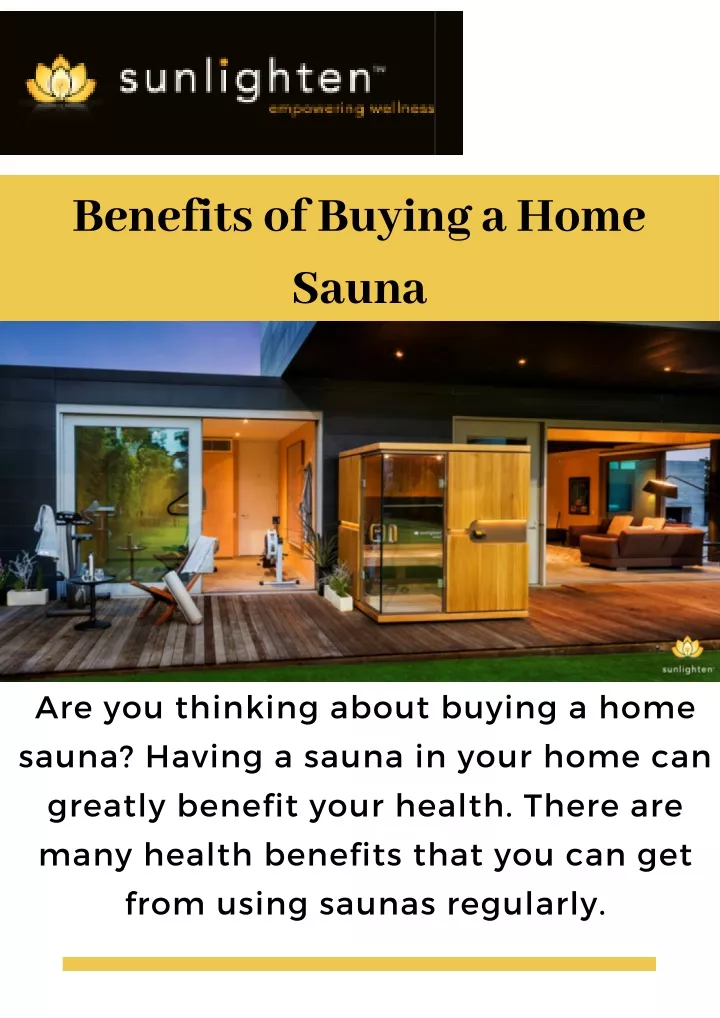 benefits of buying a home sauna