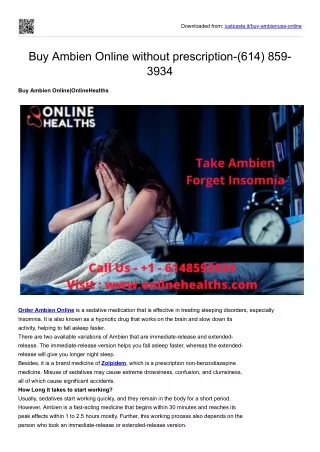 Buy Ambien Online without prescription-(614) 859-3934