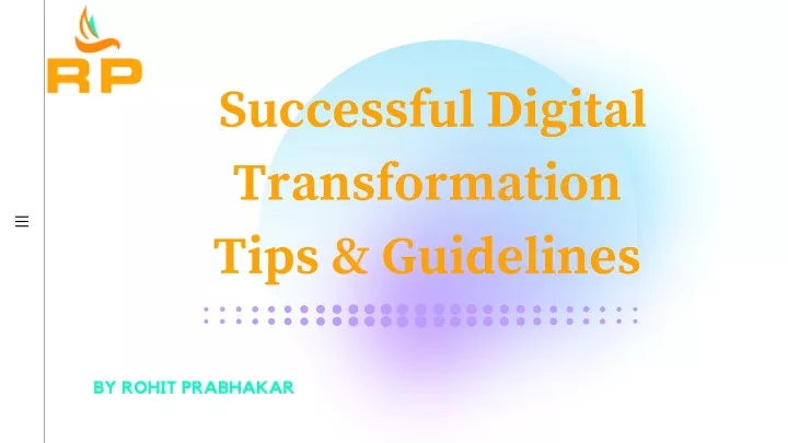successful digital transformation tips guidelines
