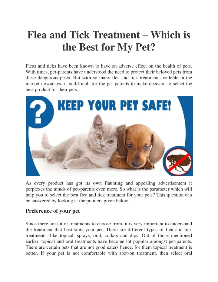 flea and tick treatment which is the best