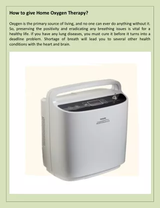 how to give home oxygen therapy oxygen