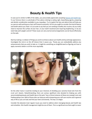 Makeup and Cosmetic Tips
