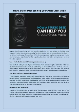 how a studio desk can help you create great music