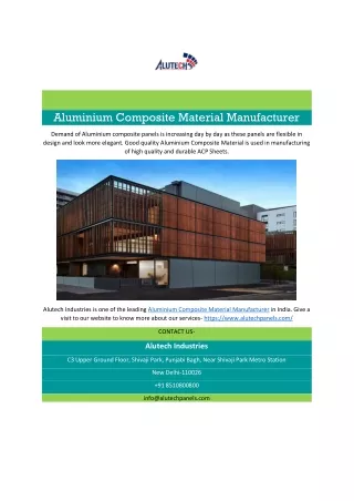 Aluminium Composite Material Manufacturer