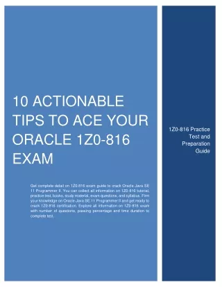 10 actionable tips to ace your oracle 1z0 816 exam