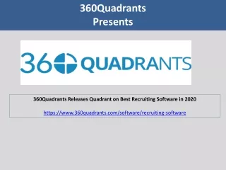 360Quadrants Releases Quadrant on Best Recruiting Software in 2020