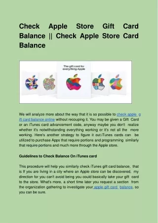 Check Apple Store Gift Card Balance || apple gift card balance