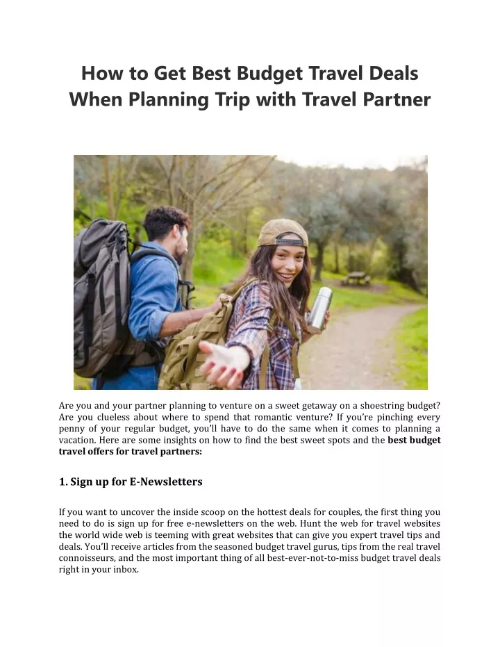 how to get best budget travel deals when planning