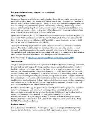 iot sensor industry research report forecast