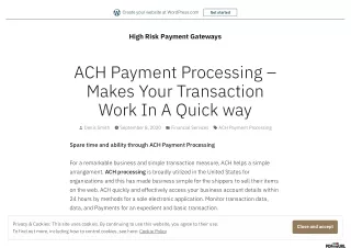 ACH Payment Processing Makes your transaction work in a quick way