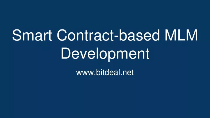 smart contract based mlm development