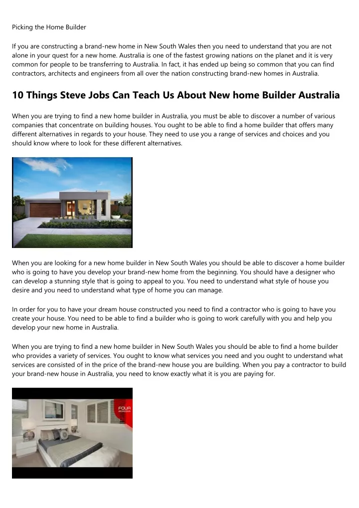 picking the home builder