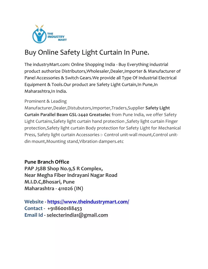 buy online safety light curtain in pune