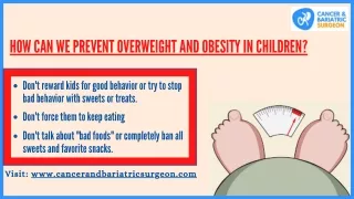 Prevent Overweight and Obesity in children | Best Bariatric Surgeon in Bangalore