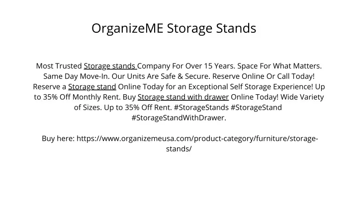 organizeme storage stands
