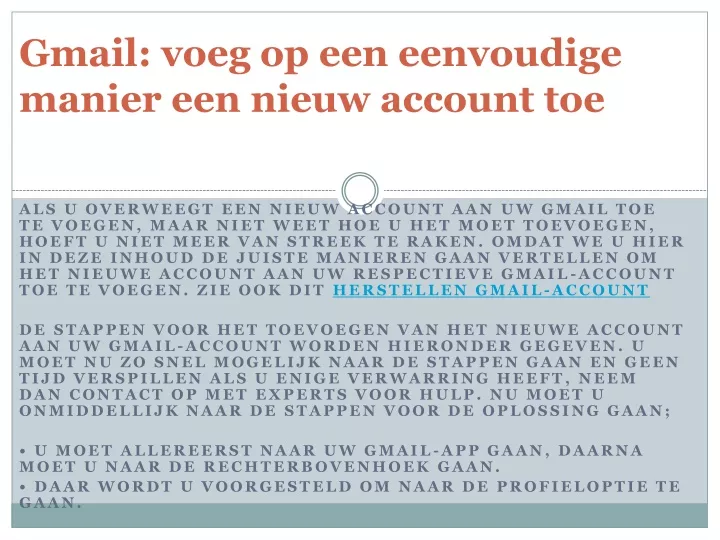 gmail voeg op een eenvoudige manier een nieuw account toe