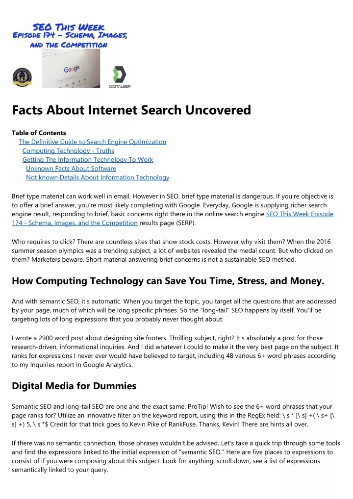 facts about internet search uncovered