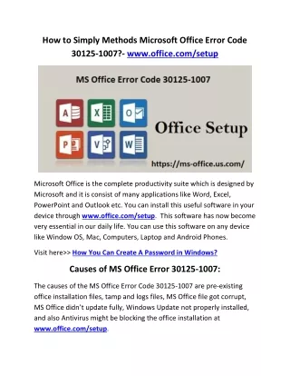 how to simply methods microsoft office error code