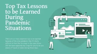 Top Tax Lessons to be Learned During Pandemic Situations