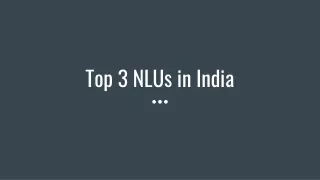 Top 3 NLUs in India