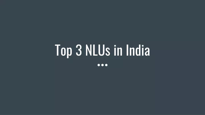 top 3 nlus in india