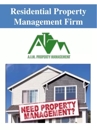Residential Property Management Firm