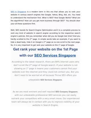 Voted No.1 SEM & SEO Company Singapore