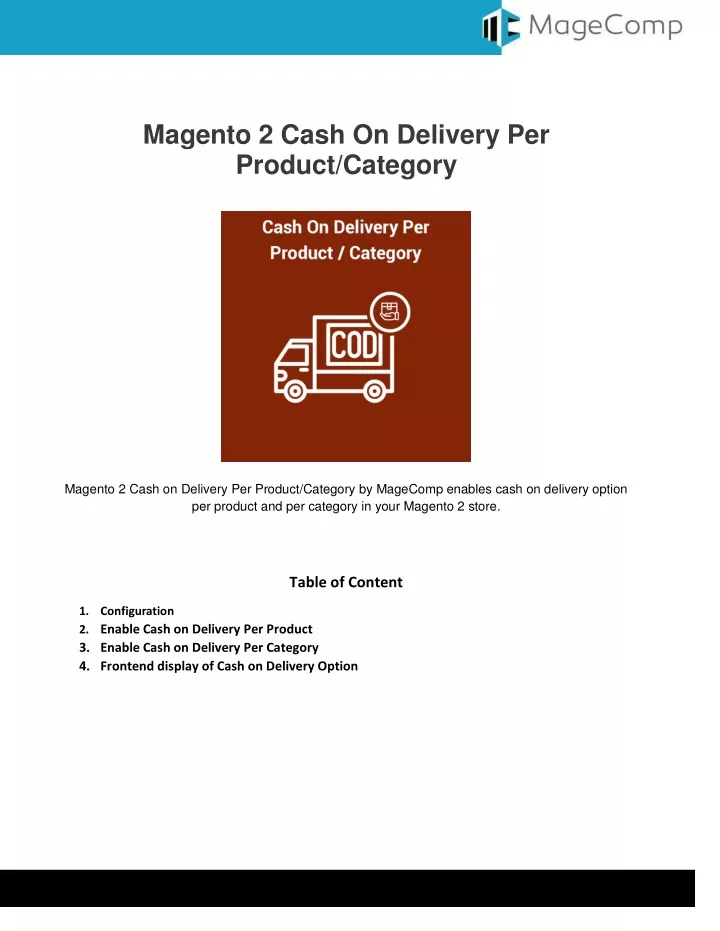 magento 2 cash on delivery per product category