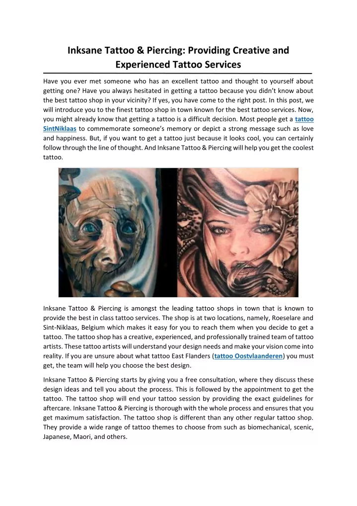 inksane tattoo piercing providing creative