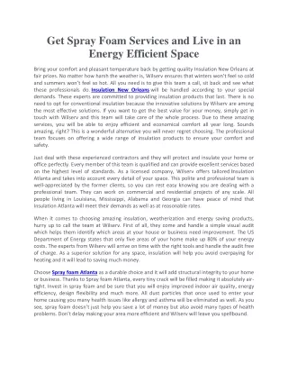 Get Spray Foam Services and Live in an Energy Efficient Space
