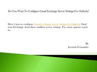 do you want to configure gmail exchange server settings for outlook