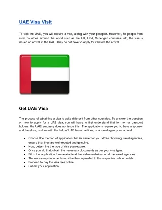 UAE Visa Visit
