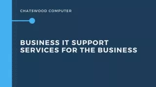 Business IT Support Services for The Business