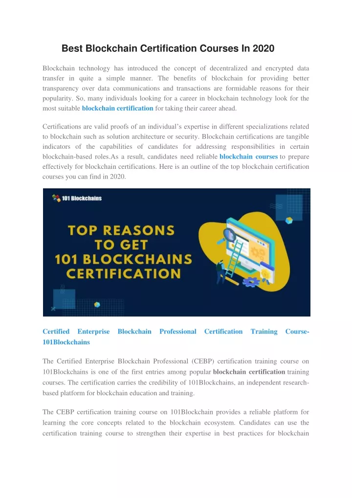 best blockchain certification courses in 2020