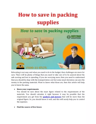 how to save in packing supplies