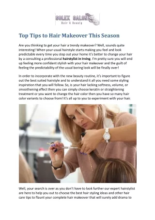 Top Tips to Hair Makeover This Season