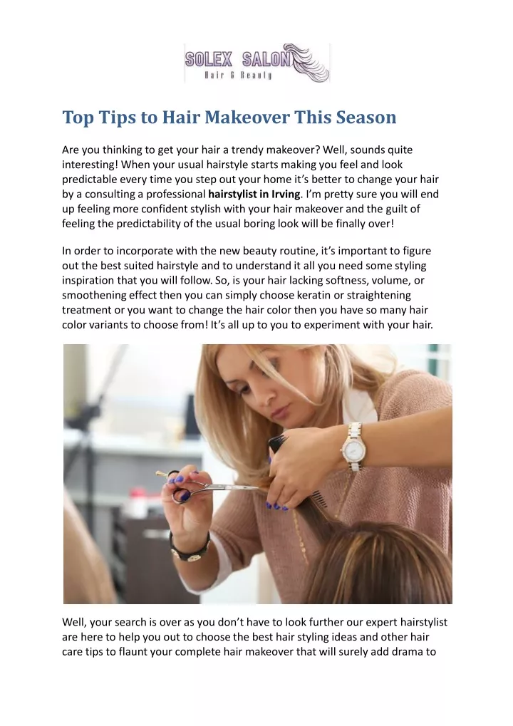 top tips to hair makeover this season