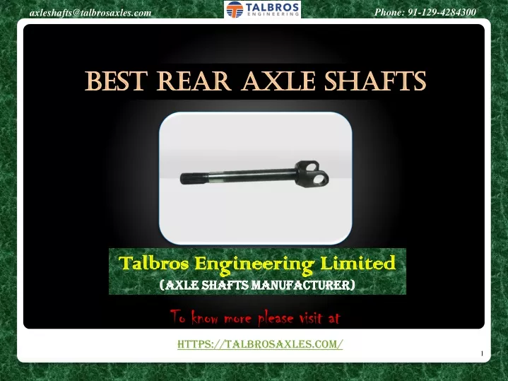 best rear axle shafts