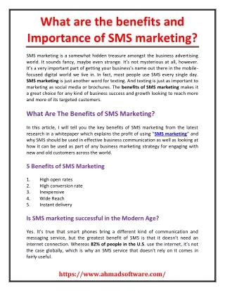 what are the benefits and importance