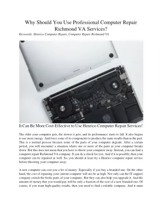 why should you use professional computer repair