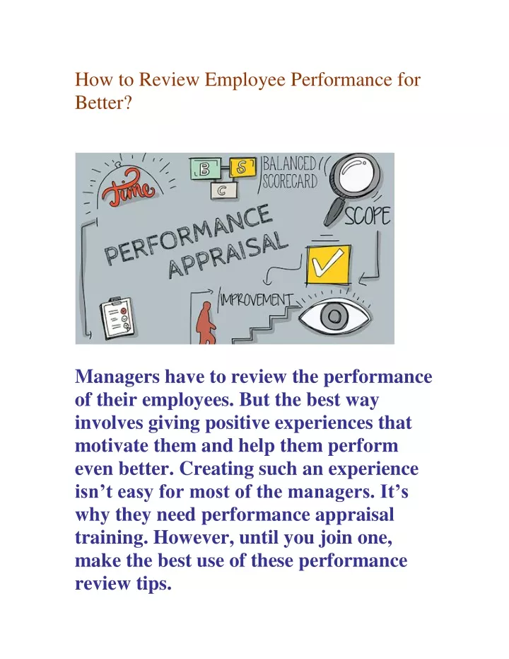 how to review employee performance for better