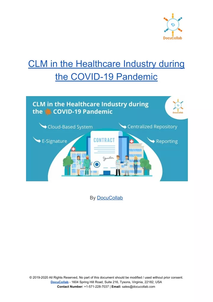 clm in the healthcare industry during the covid