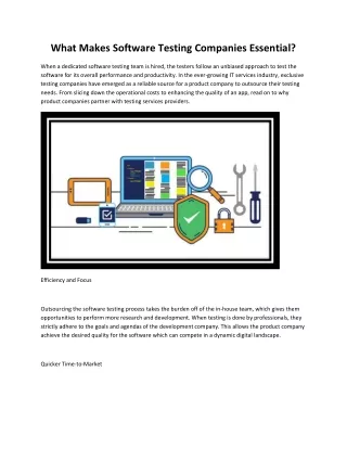 what makes software testing companies essential
