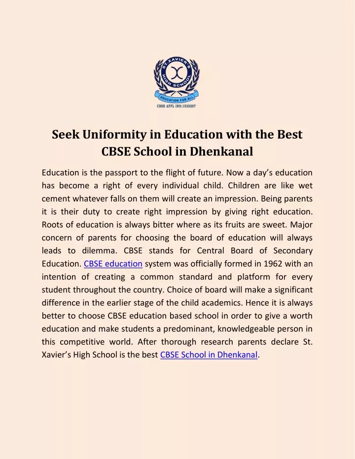 seek uniformity in education with the best cbse